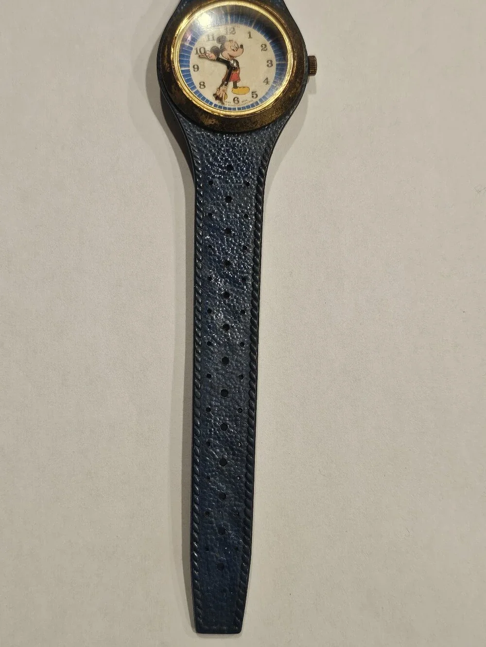 Vintage 1969 Phinney Walker Mickey Mouse Skeleton Watch - Blue Band